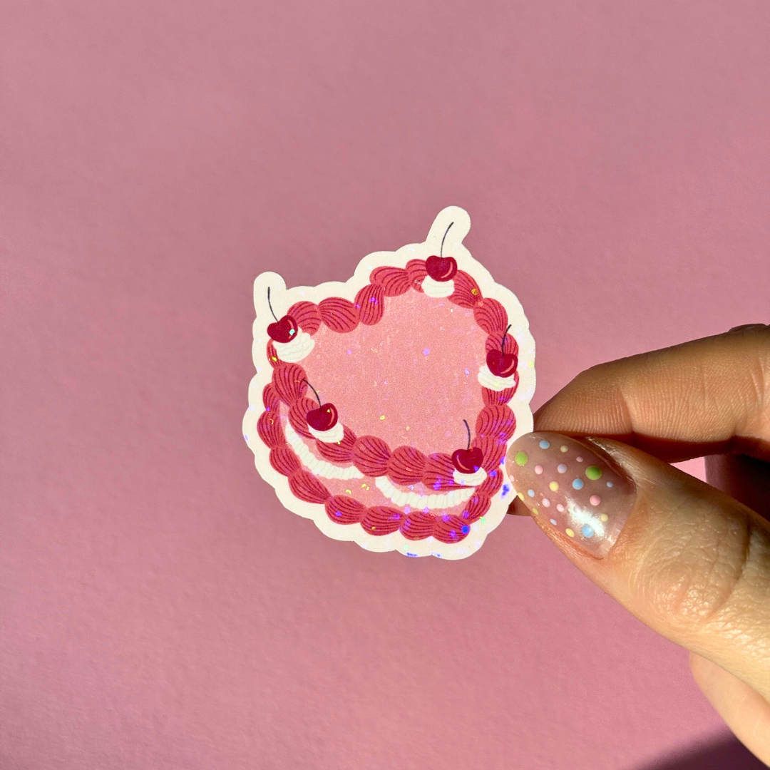 Vintage Cake - Glitzer Sticker