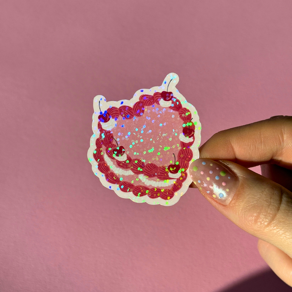 Vintage Cake - Glitzer Sticker