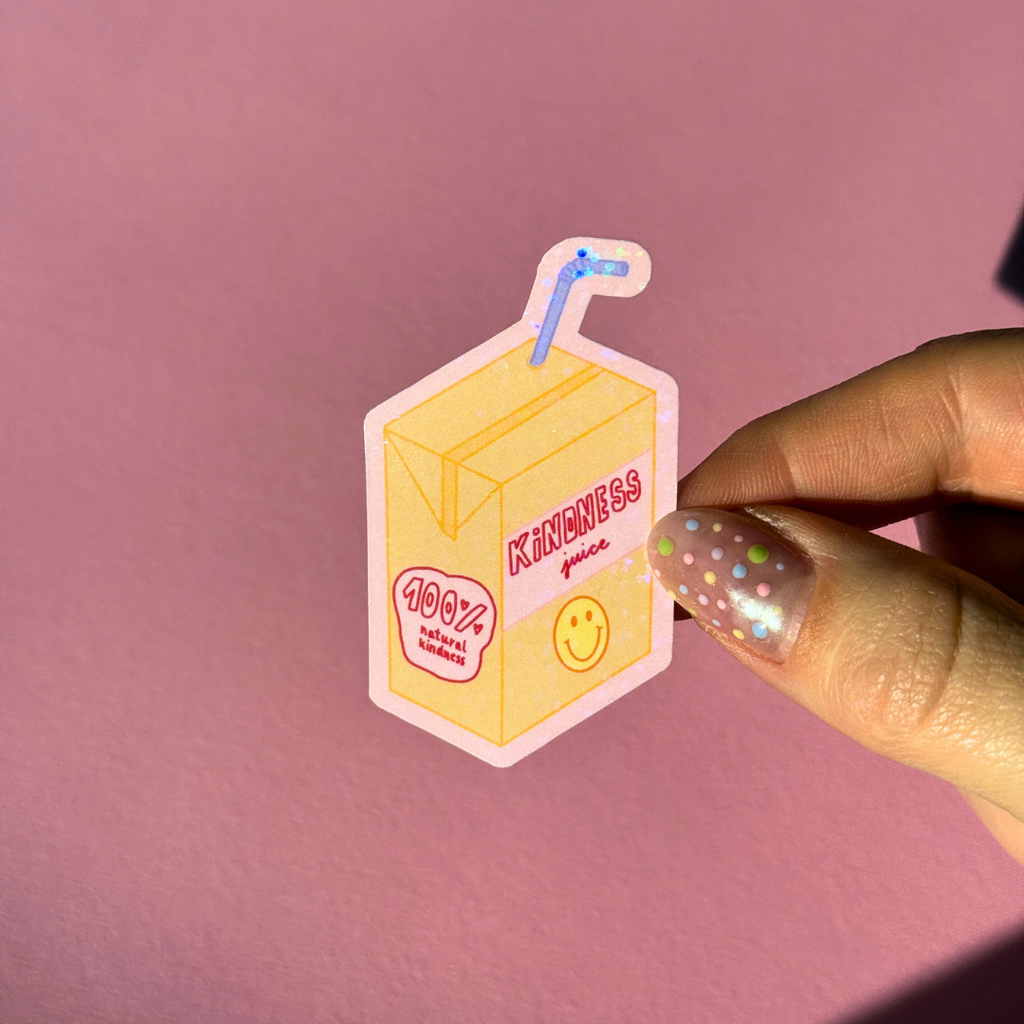 Kindness Juice Glitzer Sticker