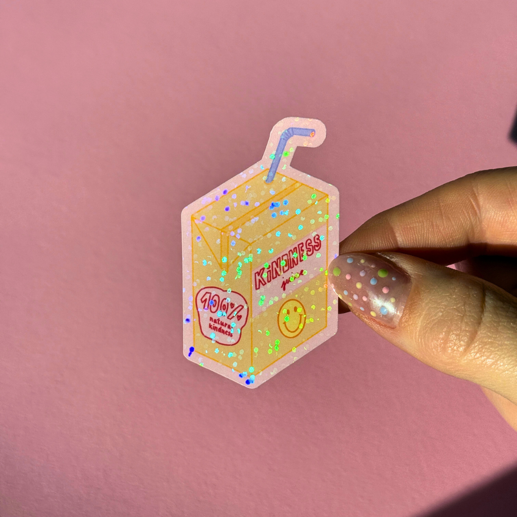 Kindness Juice Glitzer Sticker