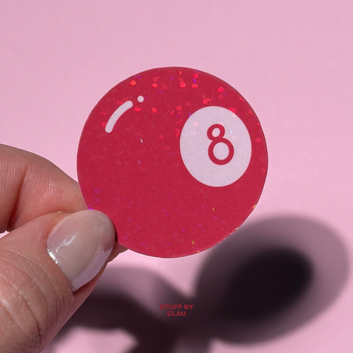 8-Ball Billiard Kugel - Glitzer Sticker