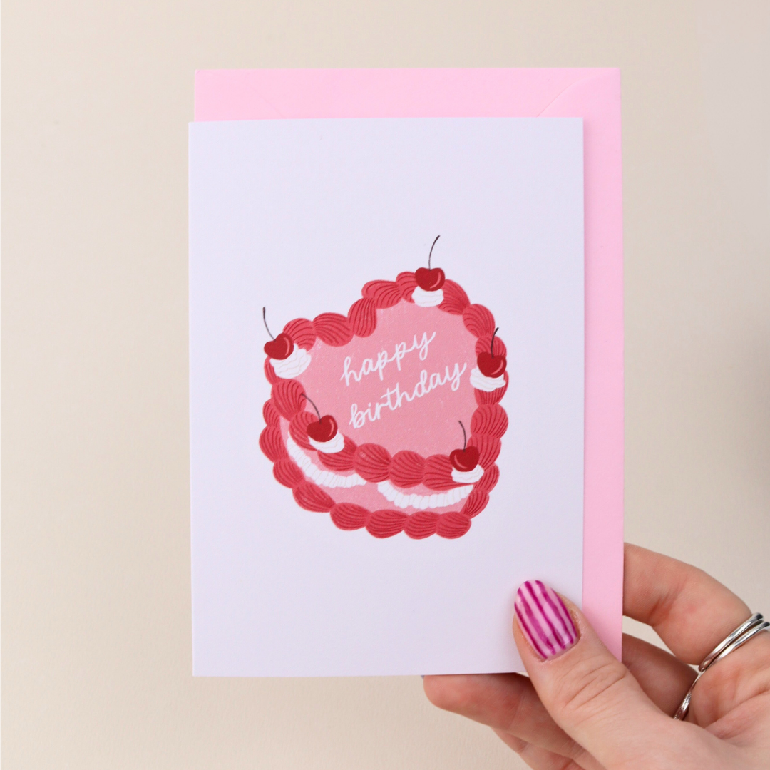 Vintage Cake - Happy Birthday Karte