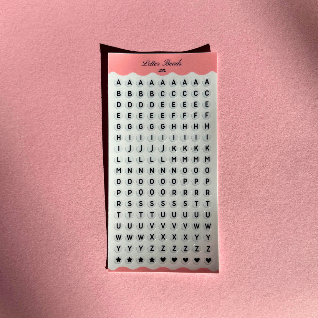 Letter Bead Sticker Sheet