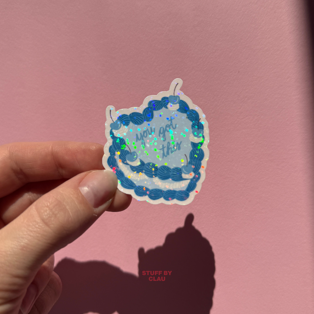 You Got This, Vintage Cake – Glitzer Sticker