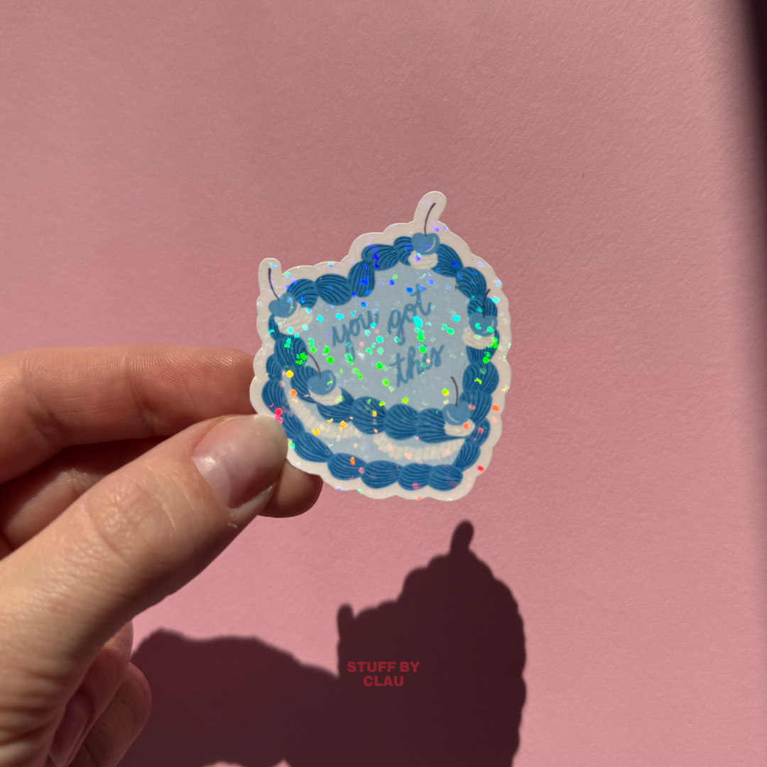 You Got This, Vintage Cake – Glitzer Sticker