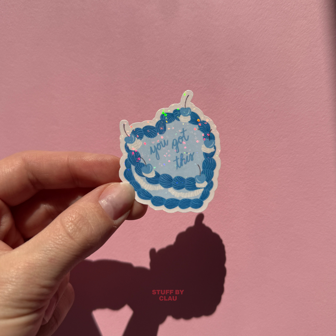 You Got This, Vintage Cake – Glitzer Sticker